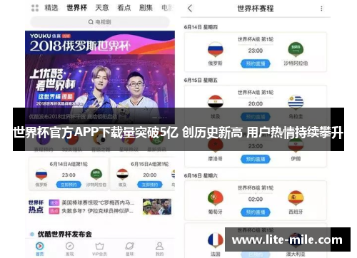 世界杯官方APP下载量突破5亿 创历史新高 用户热情持续攀升